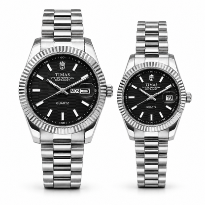 TIMAS Oyster Perpetual Datejust Green Dial Couple Watch Set (AWTC-00298)