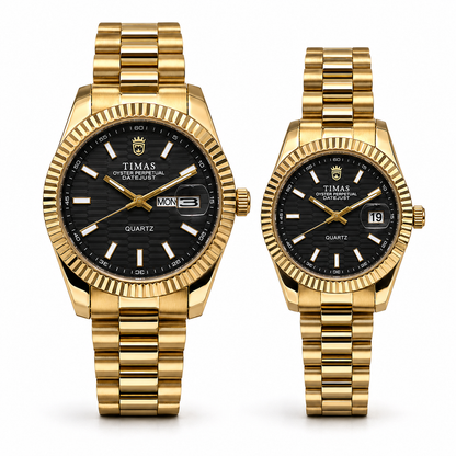 TIMAS Oyster Perpetual Datejust Green Dial Couple Watch Set (AWTC-00298)