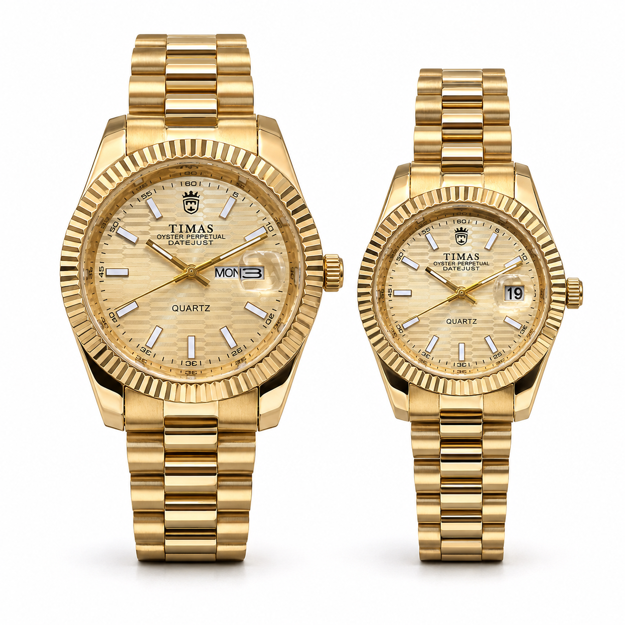 TIMAS Oyster Perpetual Datejust Green Dial Couple Watch Set (AWTC-00298)