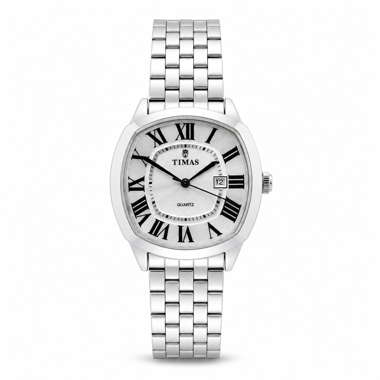 TIMAS Luxury Cushion Case Quartz Watch with Two-Tone Stainless Steel Bracelet (AWTM-00299)