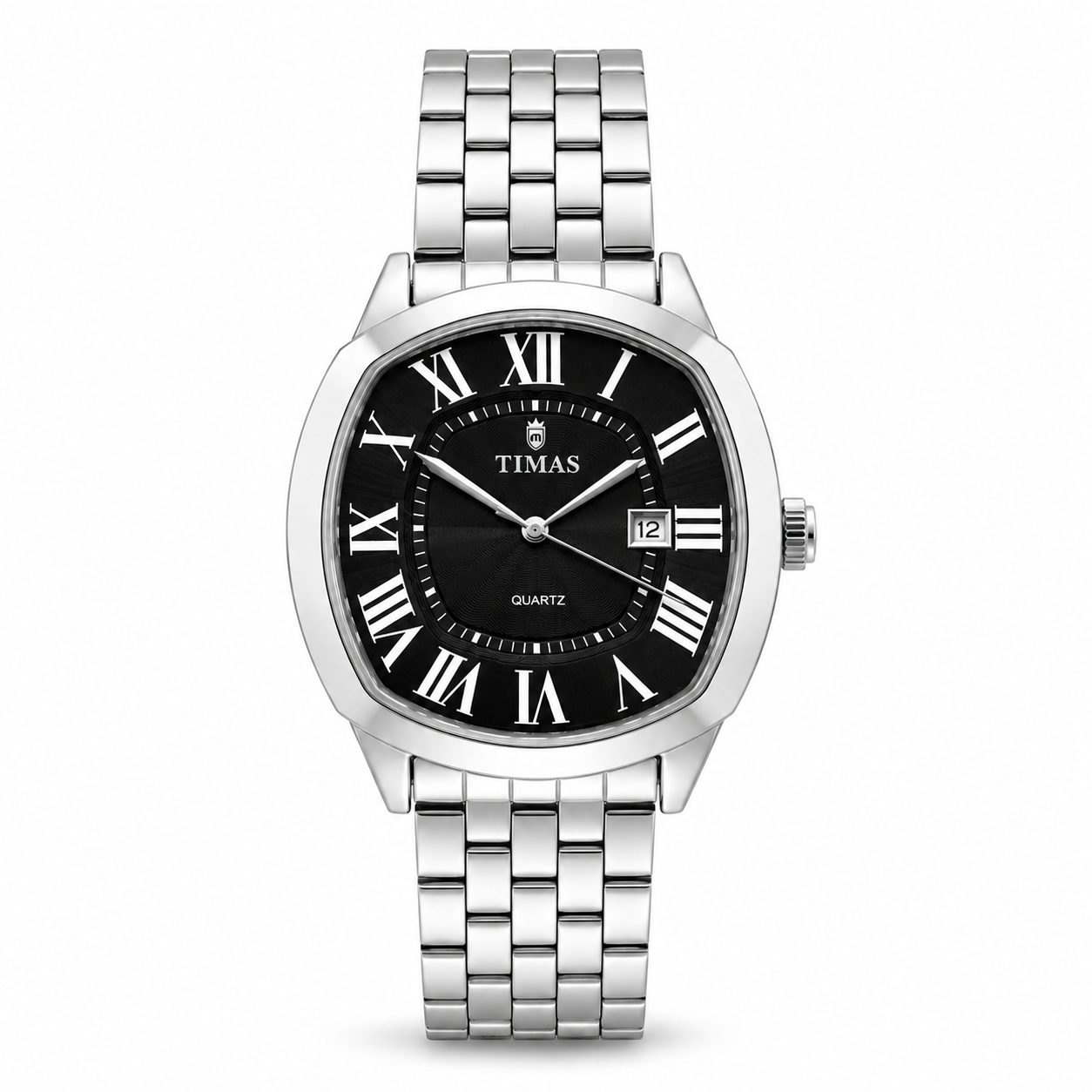 TIMAS Luxury Cushion Case Quartz Watch with Two-Tone Stainless Steel Bracelet (AWTM-00299)
