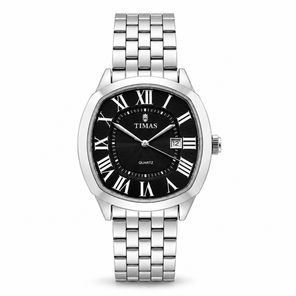 TIMAS Luxury Cushion Case Quartz Watch with Two-Tone Stainless Steel Bracelet (AWTM-00299)