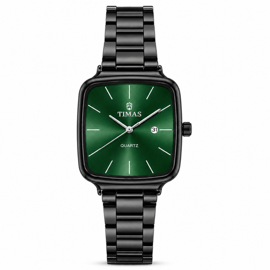 TIMAS Elegant Cushion Case Quartz Watch with Date Display (AWTM-00302)