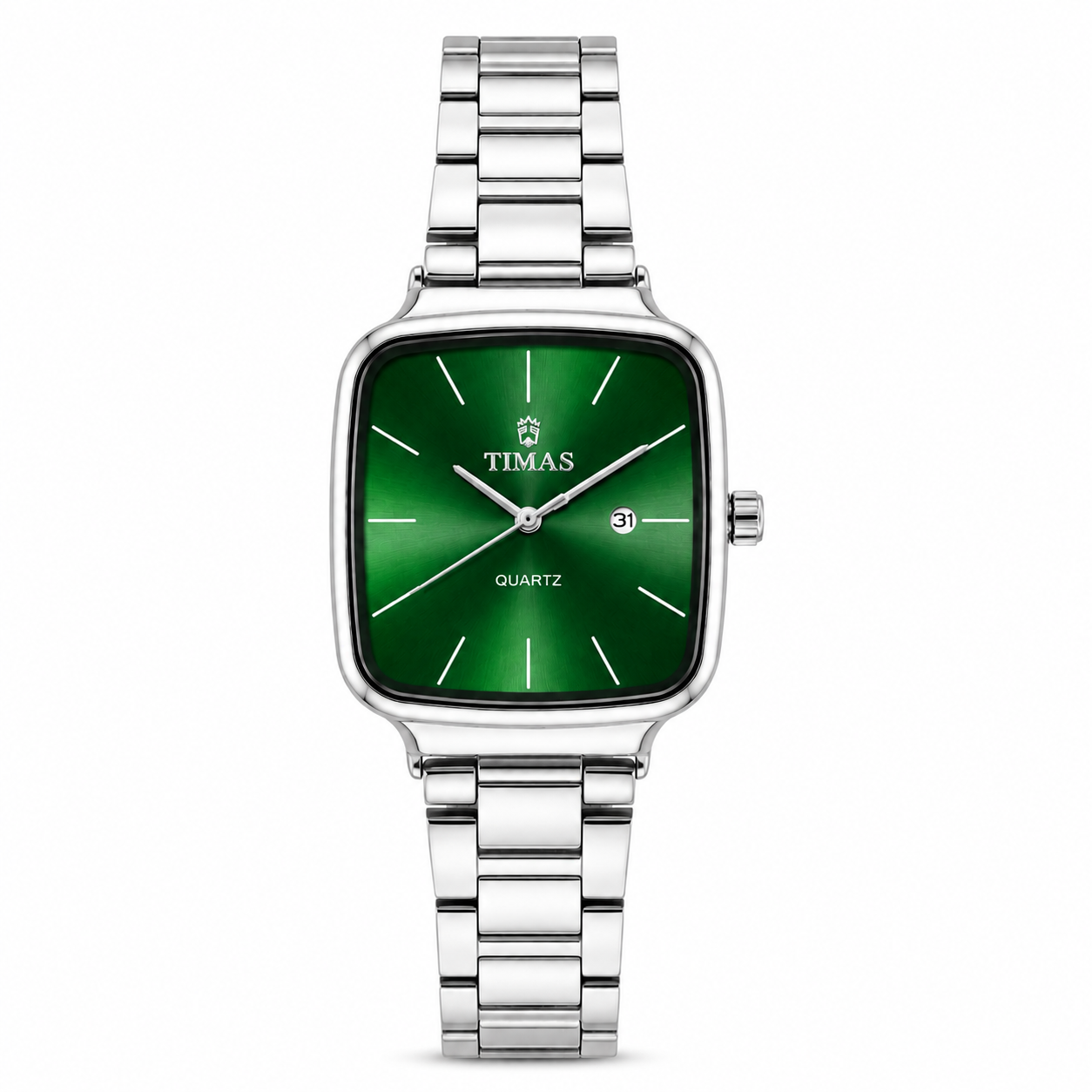 TIMAS Elegant Cushion Case Quartz Watch with Date Display (AWTM-00302)