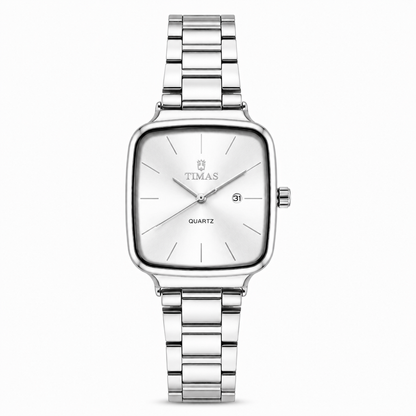 TIMAS Elegant Cushion Case Quartz Watch with Date Display (AWTM-00302)