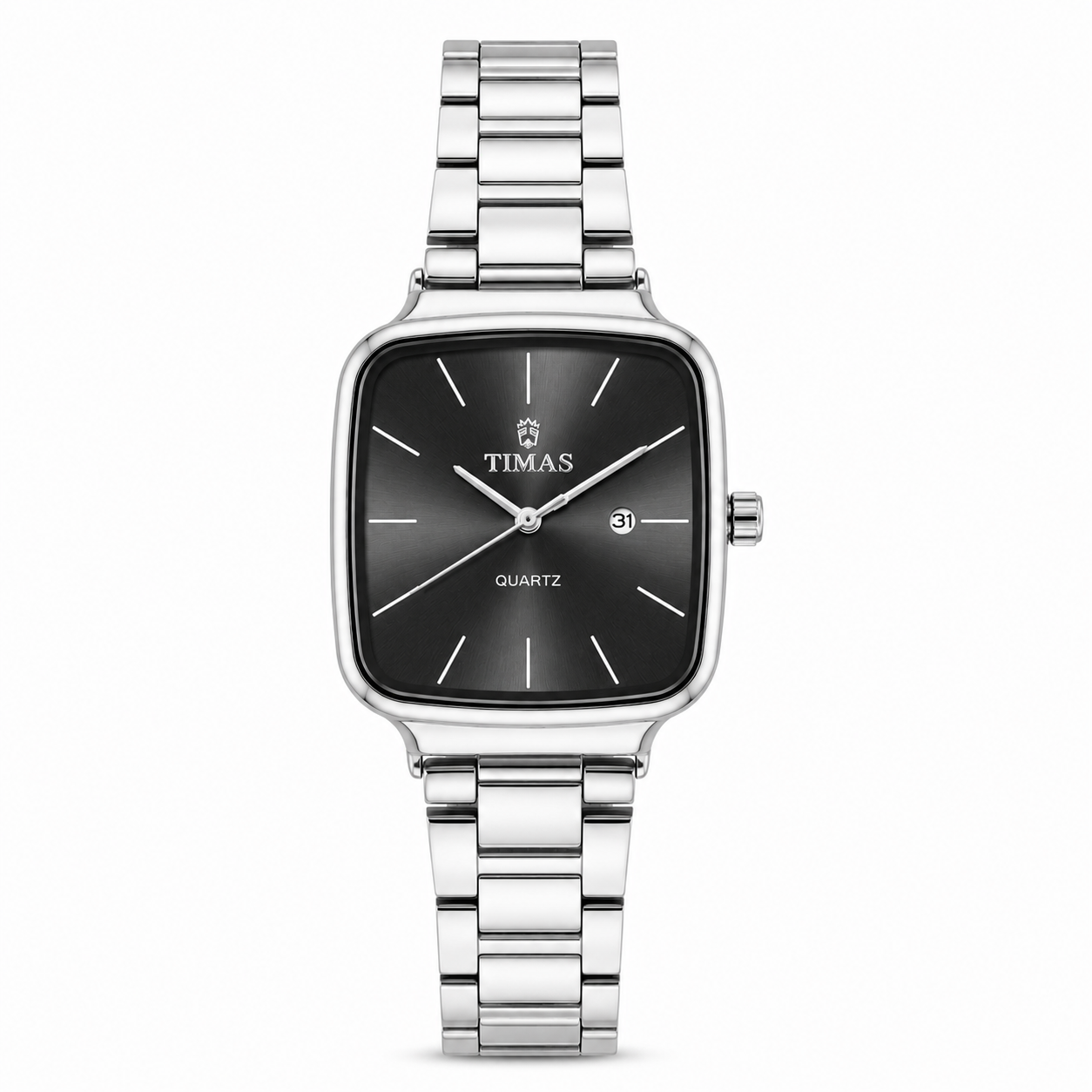 TIMAS Elegant Cushion Case Quartz Watch with Date Display (AWTM-00302)