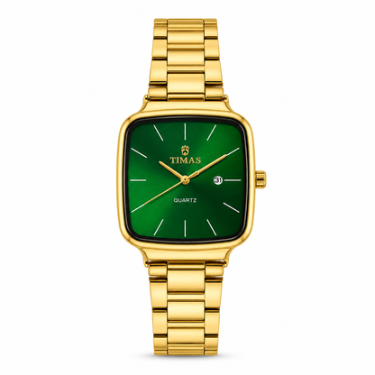TIMAS Elegant Cushion Case Quartz Watch with Date Display (AWTM-00302)