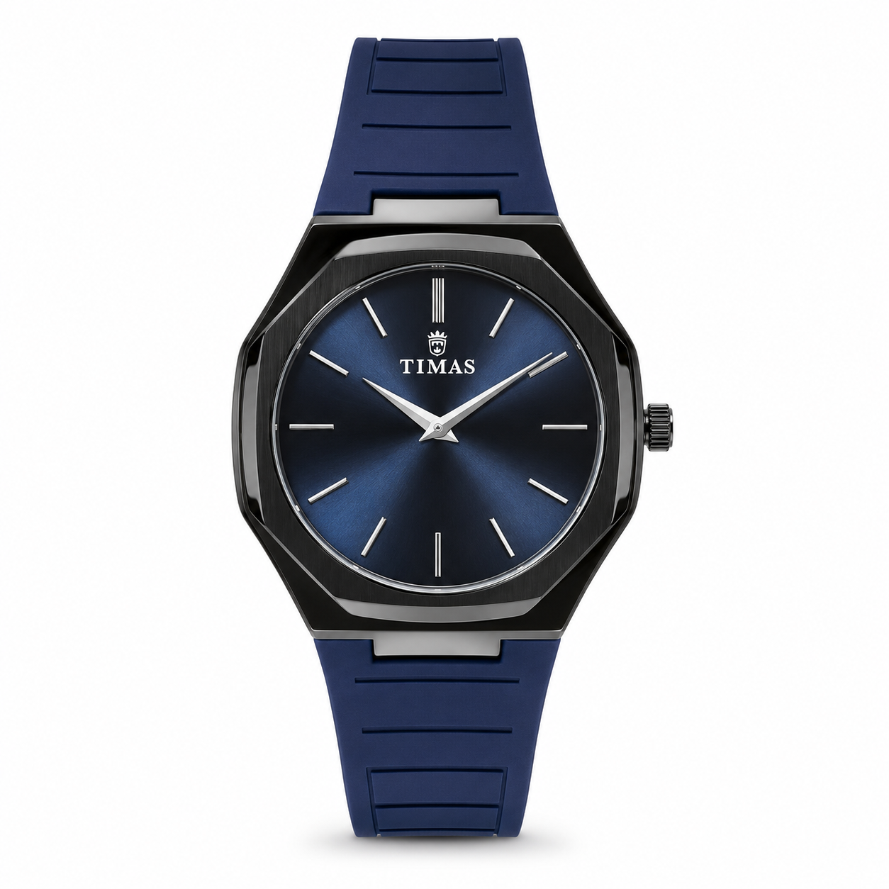 TIMAS Octagonal Bezel Minimalist Quartz Watch with Silicone Strap (AWTM-00305)