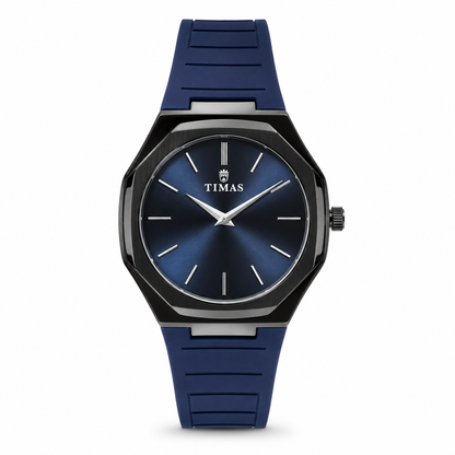 TIMAS Octagonal Bezel Minimalist Quartz Watch with Silicone Strap (AWTM-00305)