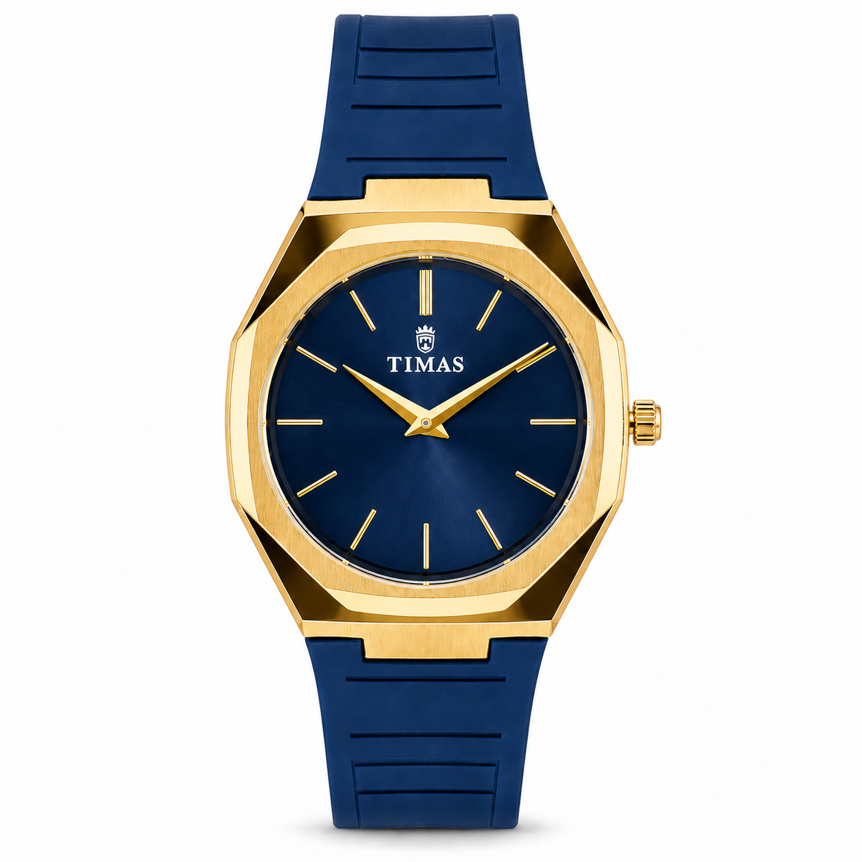TIMAS Octagonal Bezel Minimalist Quartz Watch with Silicone Strap (AWTM-00305)