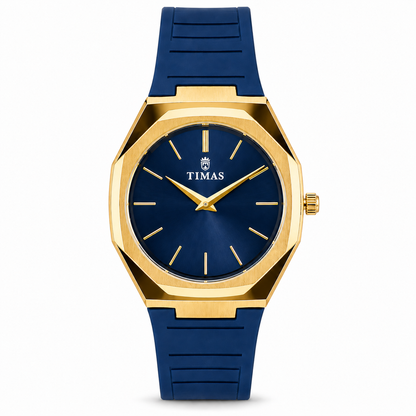 TIMAS Octagonal Bezel Minimalist Quartz Watch with Silicone Strap (AWTM-00305)
