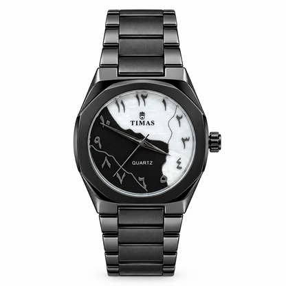 TIMAS Octagonal Bezel Dual-Split Map Dial Quartz Watch with Arabic Numerals (AWTM-00310)