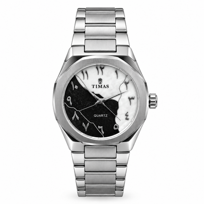TIMAS Octagonal Bezel Dual-Split Map Dial Quartz Watch with Arabic Numerals (AWTM-00310)