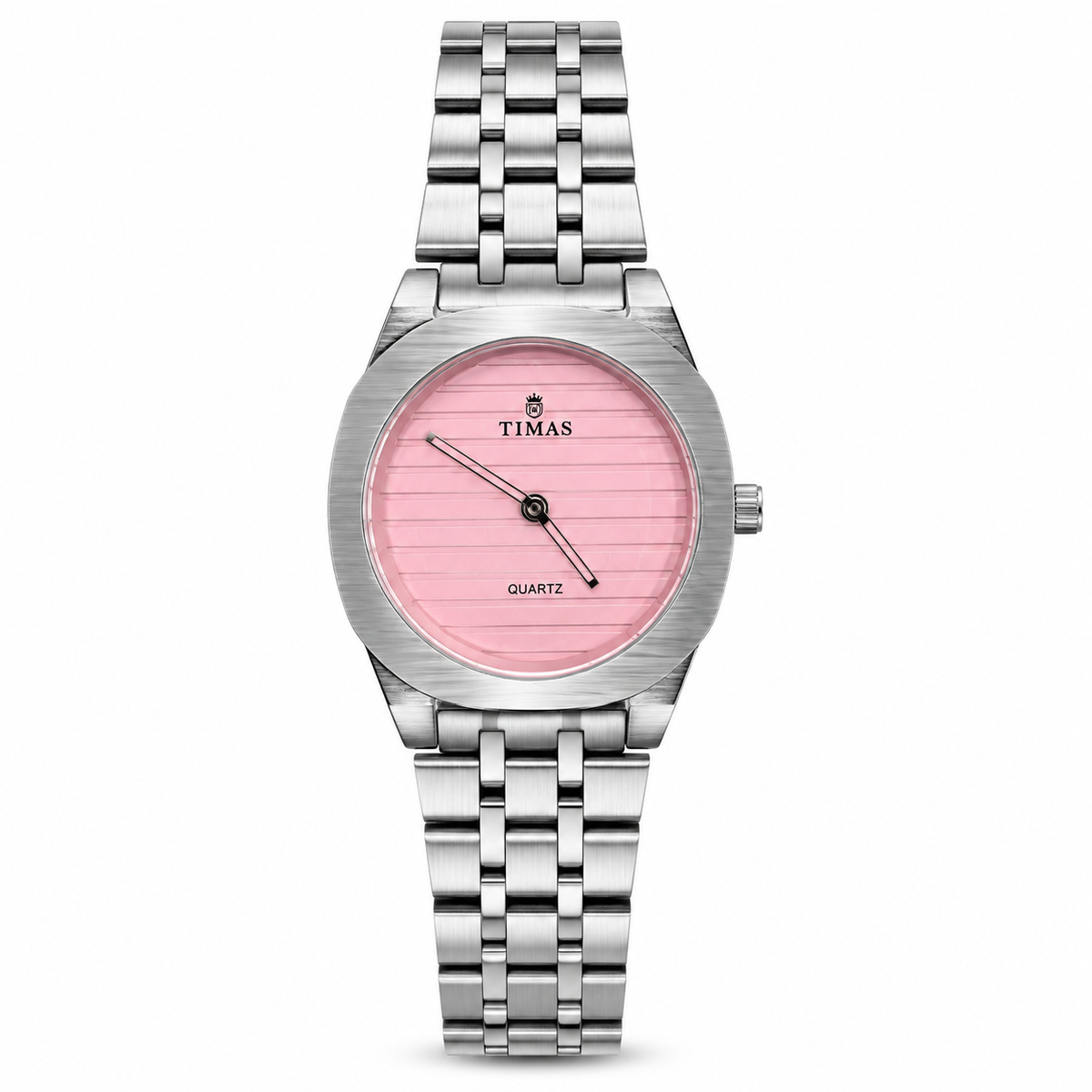 TIMAS Luxury Quartz Ladies Watch with Textured Line Dial & Metallic Chain Bracelet (AWTL-00312)