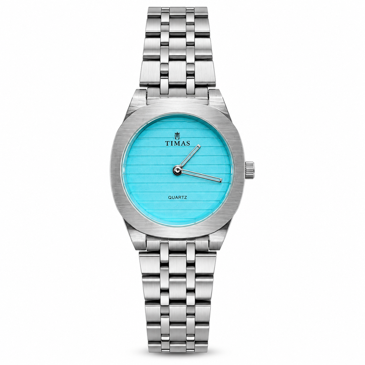 TIMAS Luxury Quartz Ladies Watch with Textured Line Dial & Metallic Chain Bracelet (AWTL-00312)