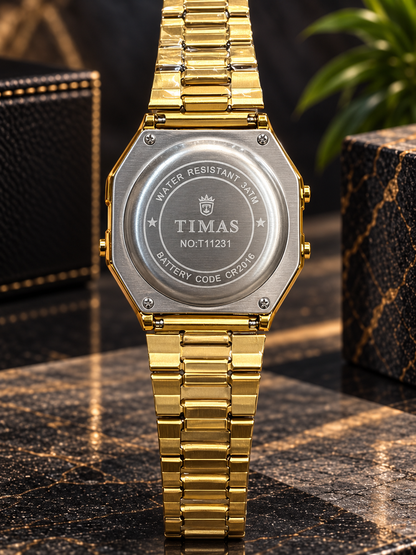 TIMAS Vintage Digital Men's Watch with Alarm, LED Backlight & Chronograph (AWTM-00314)