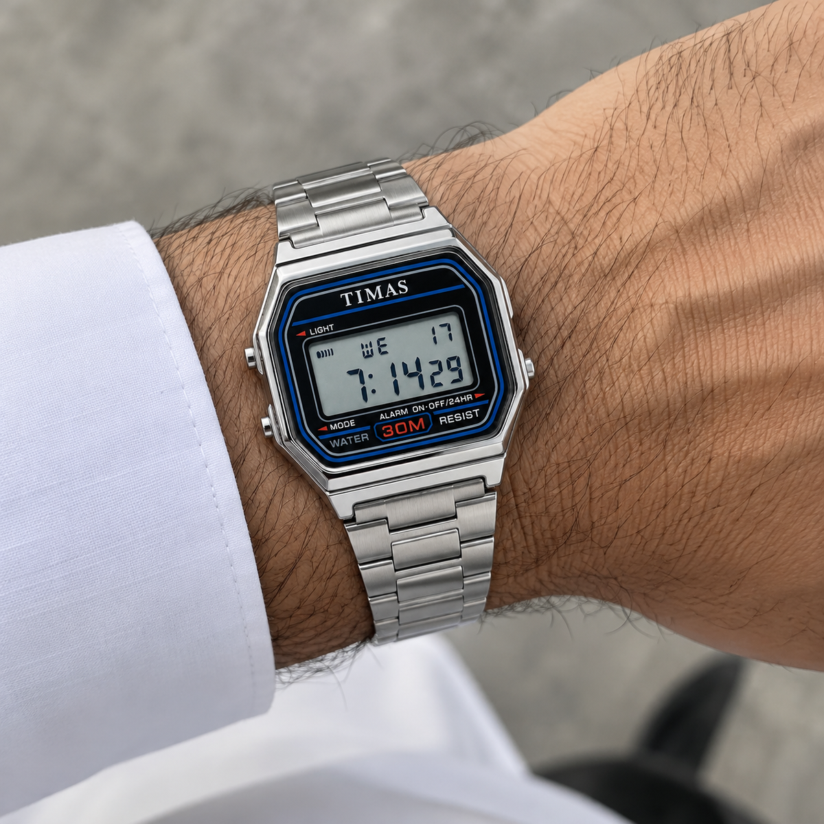 TIMAS Vintage Digital Men's Watch with Alarm, LED Backlight & Chronograph (AWTM-00314)