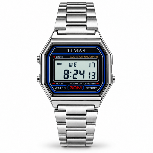 TIMAS Vintage Digital Men's Watch with Alarm, LED Backlight & Chronograph (AWTM-00314)