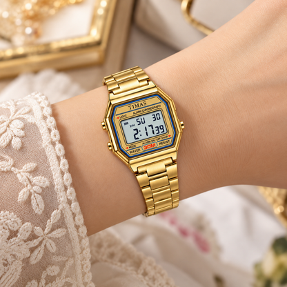 TIMAS Vintage Digital Women's Watch with Alarm, LED Backlight & Chronograph (AWTL-00315)
