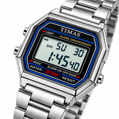 TIMAS Vintage Digital Couple Watch with Alarm, LED Backlight & Chronograph (AWTC-00316)