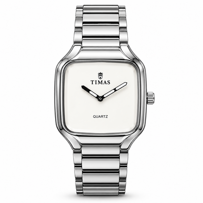 TIMAS Modern Square Quartz Watch with Minimalist Dial & Metallic Bracelet (AWTM-00320)