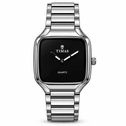 TIMAS Modern Square Quartz Watch with Minimalist Dial & Metallic Bracelet (AWTM-00320)