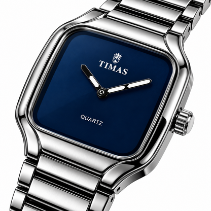 TIMAS Modern Square Quartz Watch with Minimalist Dial & Metallic Bracelet (AWTM-00320)
