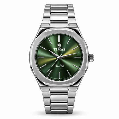 TIMAS Octagonal Quartz Men's Watch with Sunburst Dial & Integrated Metallic Bracelet (AWTM-00321)