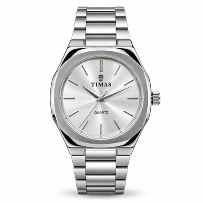 TIMAS Octagonal Quartz Men's Watch with Sunburst Dial & Integrated Metallic Bracelet (AWTM-00321)