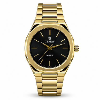 TIMAS Octagonal Quartz Men's Watch with Sunburst Dial & Integrated Metallic Bracelet (AWTM-00321)