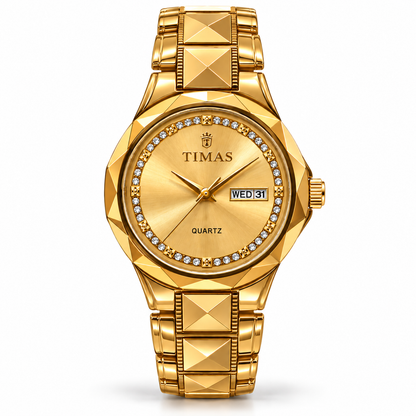 TIMAS Premium Pure Ceramic Quartz Watch with Crystal Inner Bezel & Day-Date Display