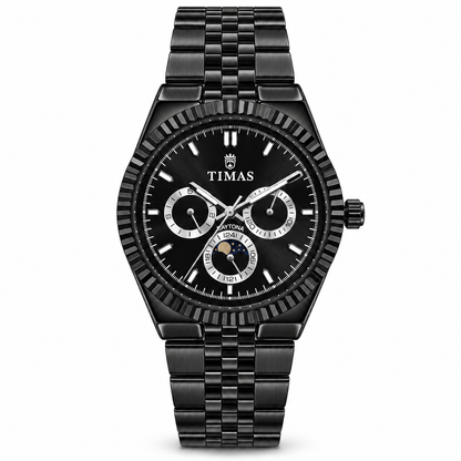 TIMAS Quartz Chronograph Watch with Moon Phase & Jubilee Metallic Bracelet (AWTM-00329)