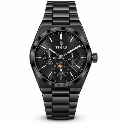 TIMAS Quartz Chronograph Watch with Moon Phase & Integrated Metallic Bracelet (AWTM-00336)