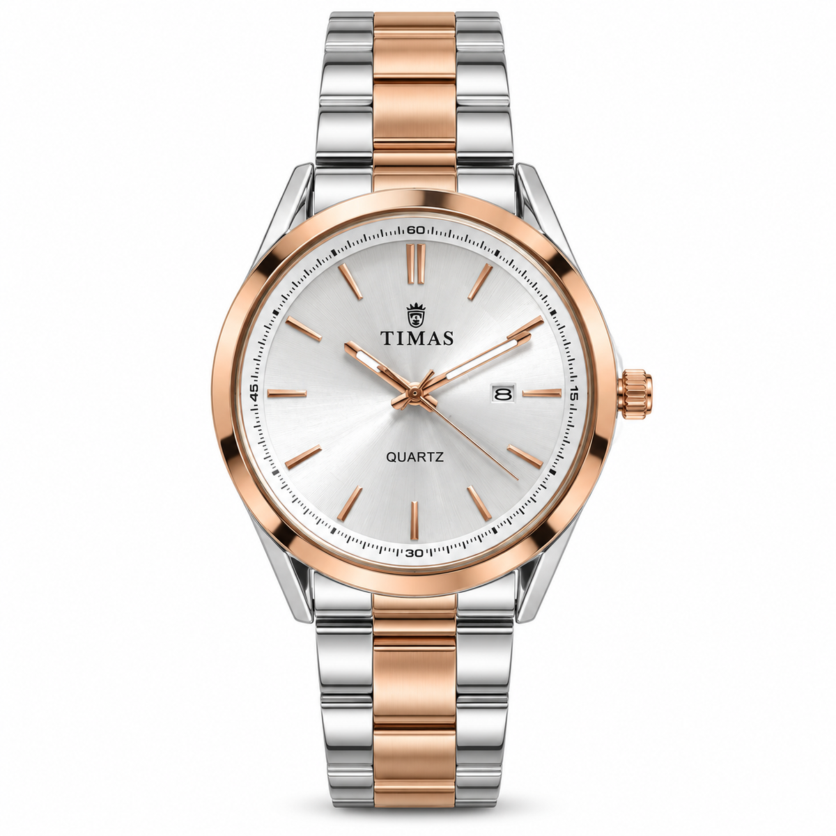 TIMAS Executive Quartz Watch with Sunburst Dial & Date Display (AWTM-00335)