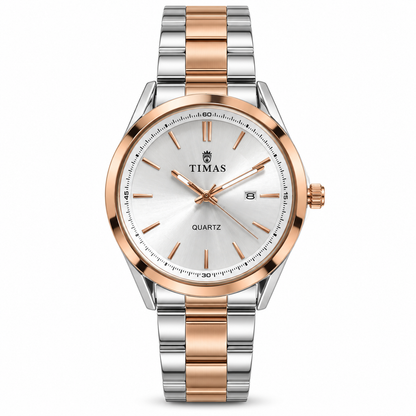 TIMAS Executive Quartz Watch with Sunburst Dial & Date Display (AWTM-00335)