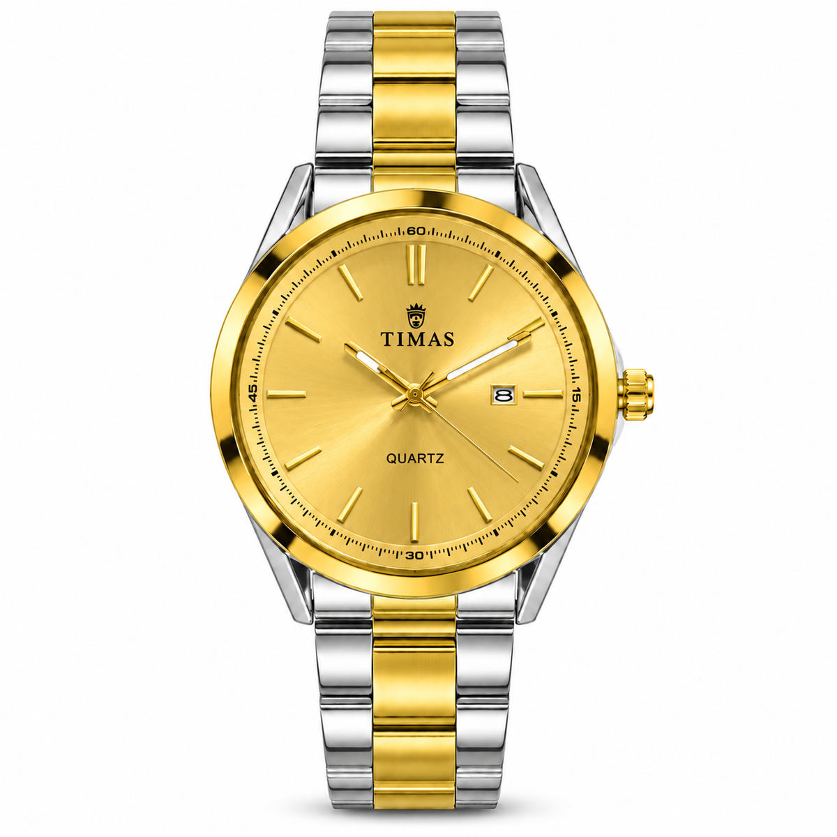 TIMAS Executive Quartz Watch with Sunburst Dial & Date Display (AWTM-00335)