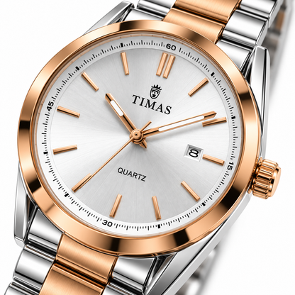 TIMAS Executive Quartz Watch with Sunburst Dial & Date Display (AWTM-00335)