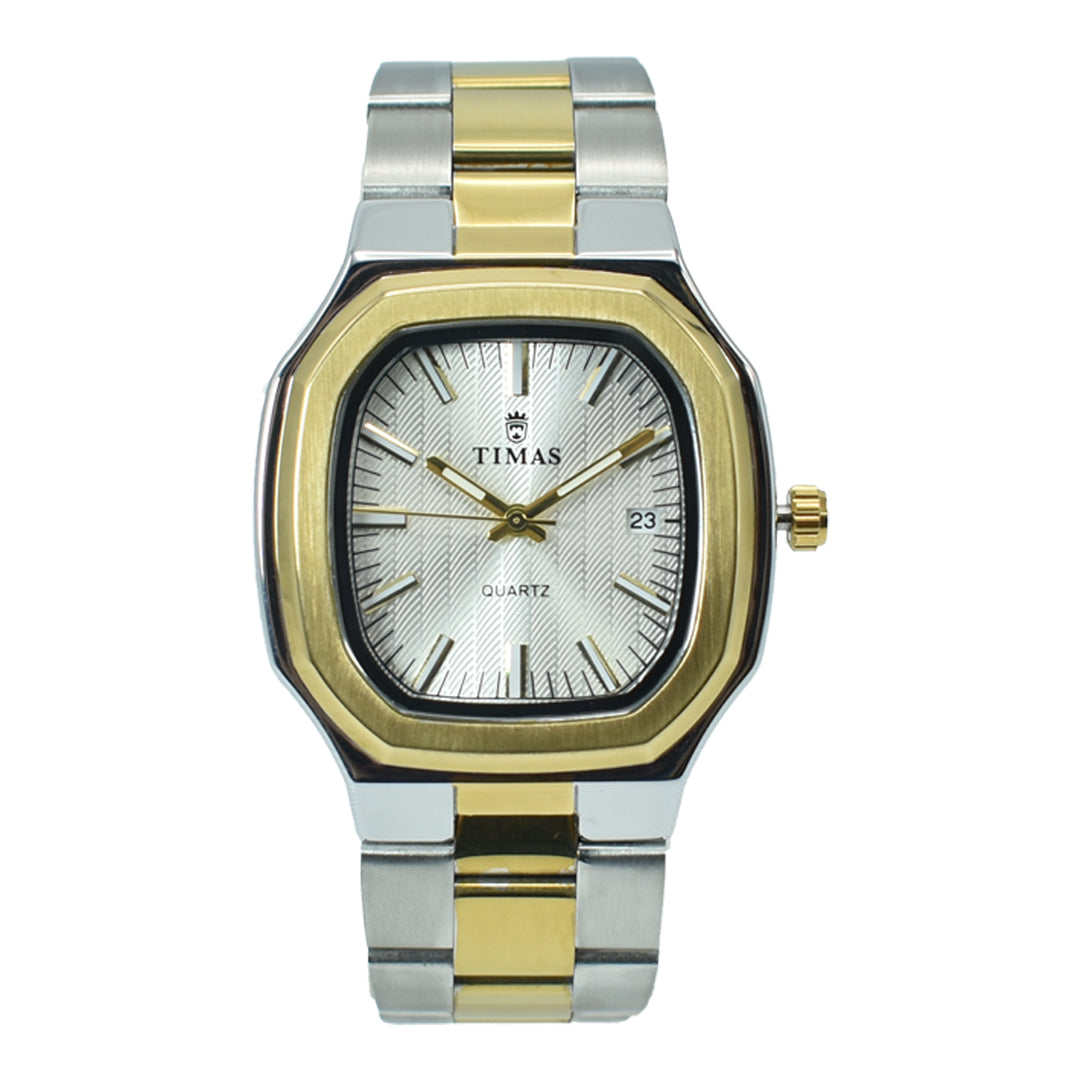 Timas Men's Watch – All-Black with Faceted Case and Textured Dial