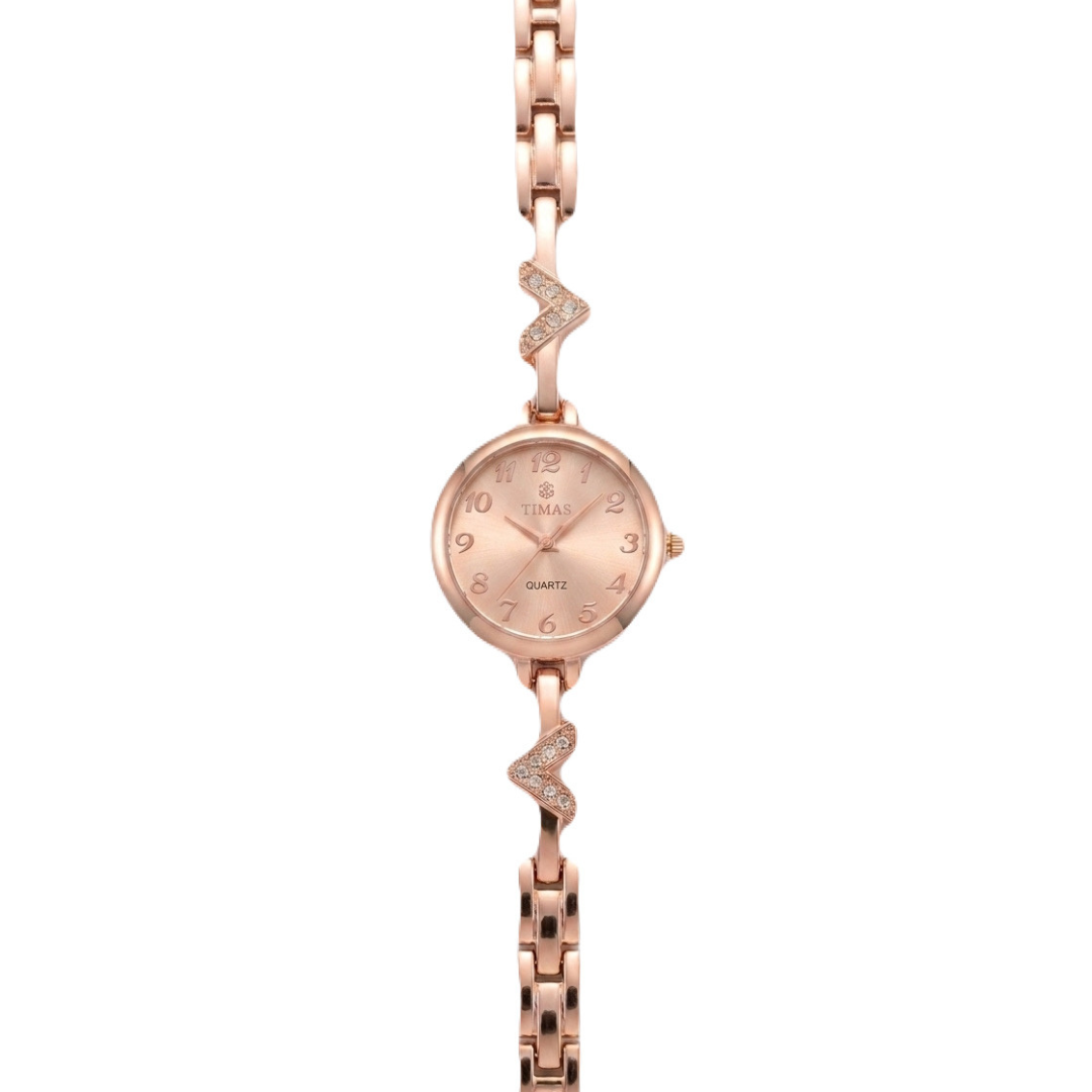 TIMAS Petite Jewelry Edition | Crystal Chevron Bangle-Style Women's Watch (AWTL-00276)