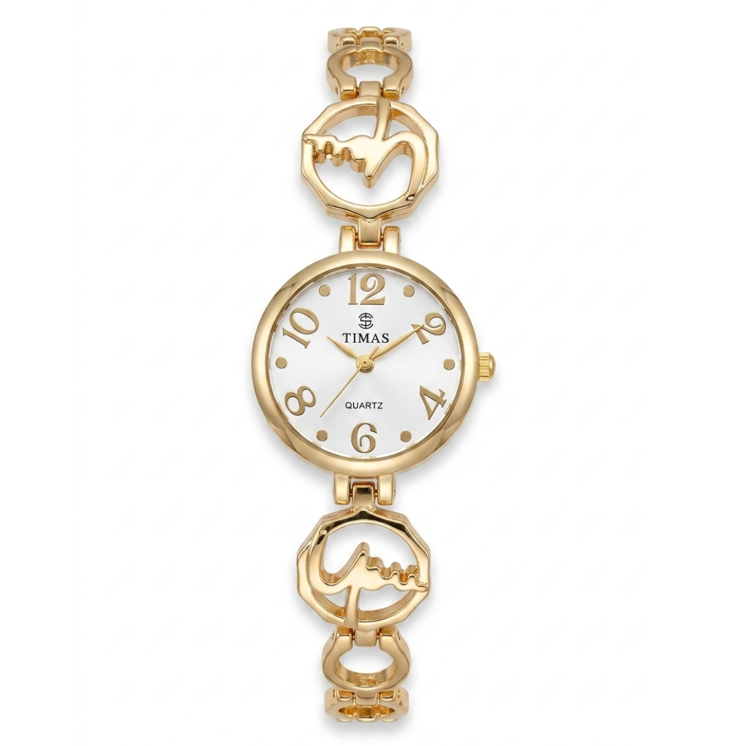 TIMAS Petite Jewelry Edition | Calligraphic Motif Link Bangle Women's Quartz Watch (AWTL-00278)