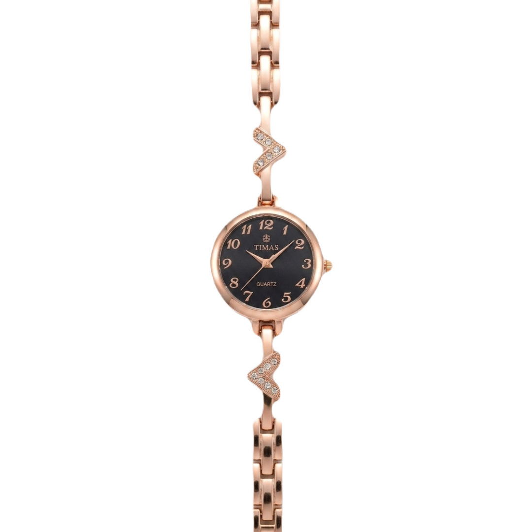TIMAS Petite Jewelry Edition | Crystal Chevron Bangle-Style Women's Watch (AWTL-00276)