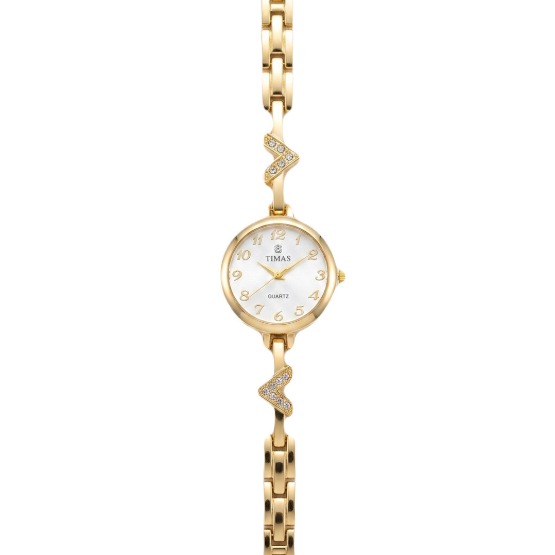 TIMAS Petite Jewelry Edition | Crystal Chevron Bangle-Style Women's Watch (AWTL-00276)
