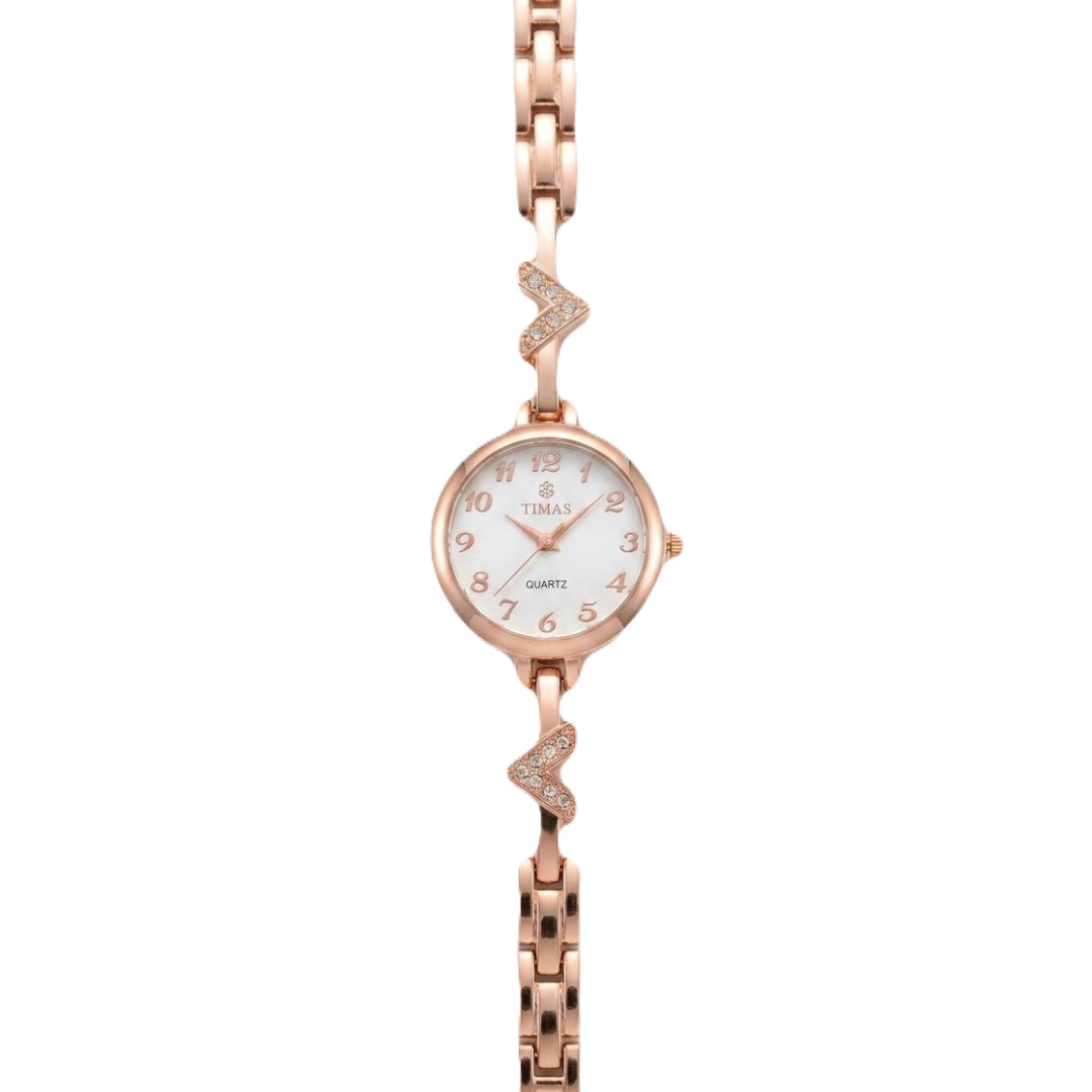 TIMAS Petite Jewelry Edition | Crystal Chevron Bangle-Style Women's Watch (AWTL-00276)