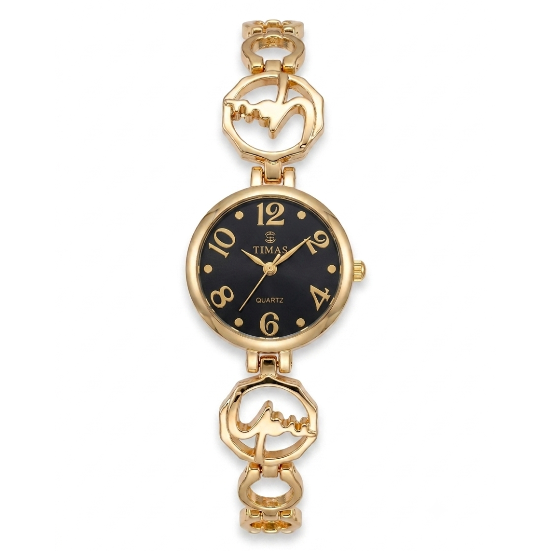 TIMAS Petite Jewelry Edition | Calligraphic Motif Link Bangle Women's Quartz Watch (AWTL-00278)
