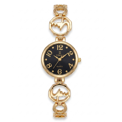 TIMAS Petite Jewelry Edition | Calligraphic Motif Link Bangle Women's Quartz Watch (AWTL-00278)