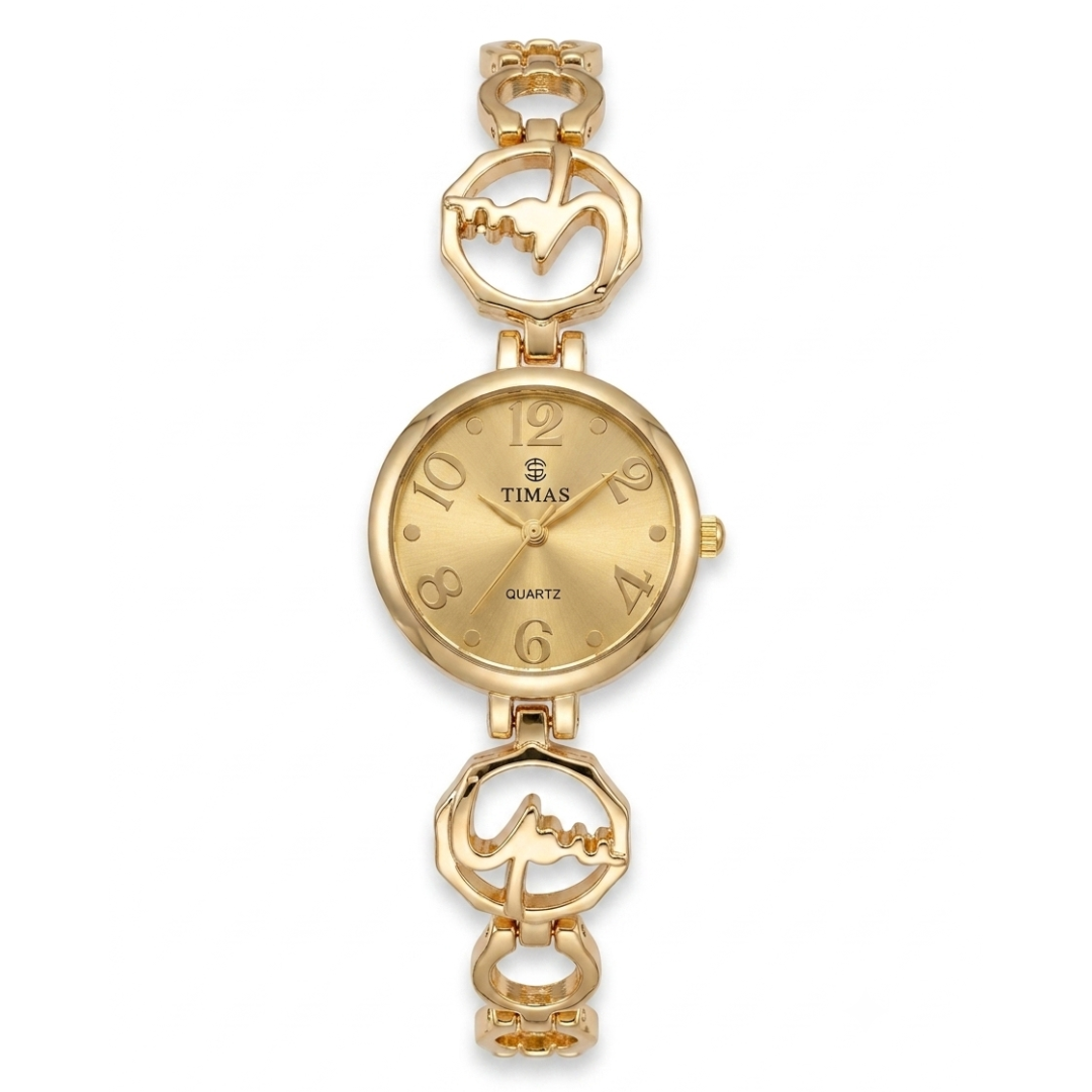 TIMAS Petite Jewelry Edition | Calligraphic Motif Link Bangle Women's Quartz Watch (AWTL-00278)