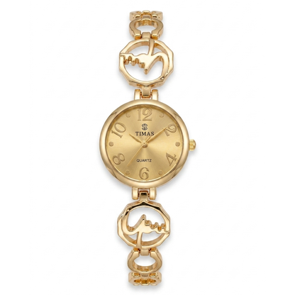 TIMAS Petite Jewelry Edition | Calligraphic Motif Link Bangle Women's Quartz Watch (AWTL-00278)