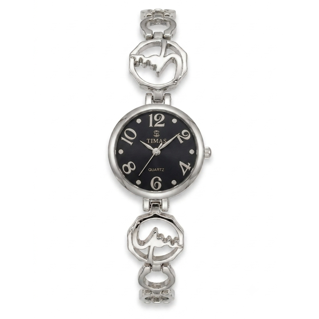 TIMAS Petite Jewelry Edition | Calligraphic Motif Link Bangle Women's Quartz Watch (AWTL-00278)