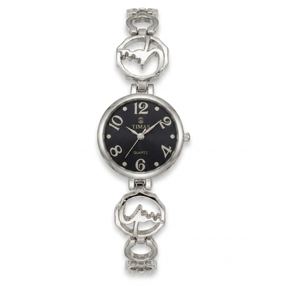 TIMAS Petite Jewelry Edition | Calligraphic Motif Link Bangle Women's Quartz Watch (AWTL-00278)
