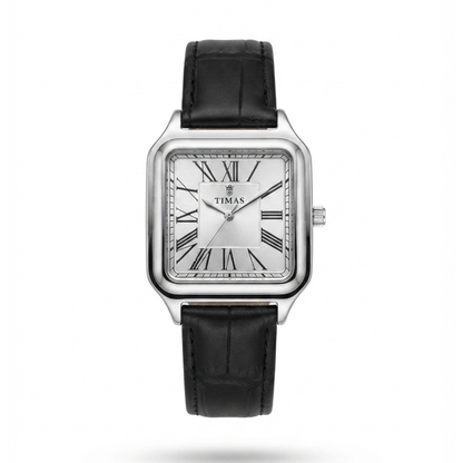 TIMAS Santos-Style Classic Edition | Square Bezel Leather Strap Quartz Watch (AWTM-00285)